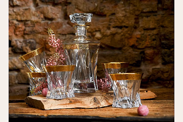 Ambasador-AZ-Luksusowa karafka kryształowa + 6 szklanek do whisky