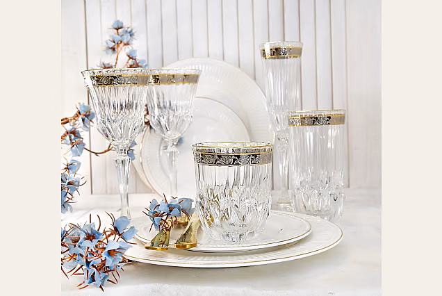 Eleganckie szklanki do whisky zdobione Sofia Crystal-SCE