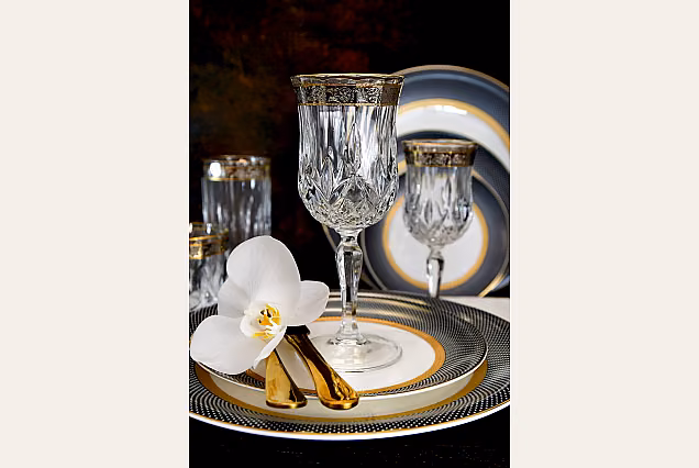 Zestaw 2 szt do wina 230ml dekorowane Opera Platin